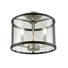  DVP25411BN/GR-CL - Downtown 3 Light Semi-Flush Mount