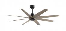  AN-BK-GA-64 - Ariella 8-blade ceiling fan in Matte Black with Gray Ash Tone blades