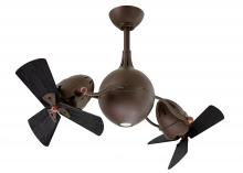  AQ-TB-WDBK - Acqua 360° rotational 3-speed ceiling fan in textured bronze finish with solid matte black wood b