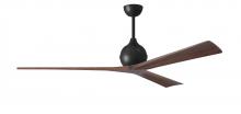  IR3-BK-WA-72 - Irene-3 three-blade paddle fan in Matte Black finish with 72” solid walnut tone blades.