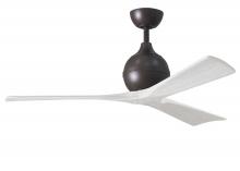  IR3-TB-MWH-52 - Irene-3 three-blade paddle fan in Textured Bronze finish with 52" solid matte white wood blade
