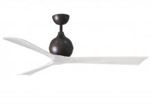  IR3-TB-MWH-60 - Irene-3 three-blade paddle fan in Textured Bronze finish with 60" solid matte white wood blade