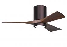  IR3HLK-BB-WA-42 - Irene-3HLK three-blade flush mount paddle fan in Brushed Bronze finish with 42” solid walnut ton