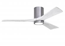  IR3HLK-BP-MWH-52 - Irene-3HLK three-blade flush mount paddle fan in Brushed Pewter finish with 52” Matte White tone