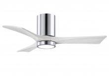  IR3HLK-CR-MWH-42 - Irene-3HLK three-blade flush mount paddle fan in Polished Chrome finish with 42” solid matte whi