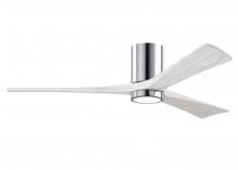  IR3HLK-CR-MWH-60 - Irene-3HLK three-blade flush mount paddle fan in Polished Chrome finish with 60” solid matte whi