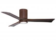  IR3HLK-WN-WA-52 - Irene-3HLK three-blade flush mount paddle fan in Walnut finish with 52” solid walnut tone blades