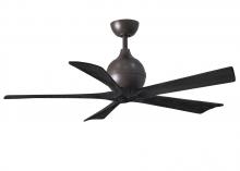  IR5-TB-BK-52 - Irene-5 five-blade paddle fan in Textured Bronze finish with 52" solid matte black wood blades