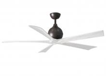  IR5-TB-MWH-60 - Irene-5 five-blade paddle fan in Textured Bronze finish with 60" solid matte white wood blades