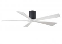  IR5H-BK-MWH-60 - Irene-5H five-blade flush mount paddle fan in Matte Black finish with 60” solid matte white wood