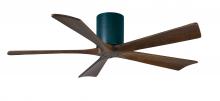  IR5H-BK-WA-52 - Irene-5H five-blade flush mount paddle fan in Matte Black finish with 52” solid walnut tone blad