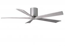  IR5H-BN-BW-60 - Irene-5H five-blade flush mount paddle fan in Brushed Nickel finish with 60” solid barn wood ton