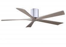  IR5H-BN-GA-60 - Irene-5H three-blade flush mount paddle fan in Brushed Nickel finish with 60” Gray Ash tone blad