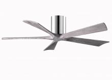  IR5H-CR-BW-52 - Irene-5H five-blade flush mount paddle fan in Polished Chrome finish with 52” solid barn wood to