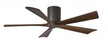  IR5H-TB-WA-52 - Irene-5H five-blade flush mount paddle fan in Textured Bronze finish with 52” solid walnut tone