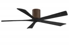  IR5H-WN-BK-60 - Irene-5H five-blade flush mount paddle fan in Walnut finish with 60” solid matte black wood blad