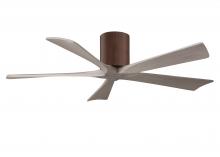  IR5H-WN-GA-52 - Irene-5H three-blade flush mount paddle fan in Walnut finish with 52” Gray Ash tone blades. 