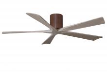  IR5H-WN-GA-60 - Irene-5H three-blade flush mount paddle fan in Walnut finish with 60” Gray Ash tone blades. 