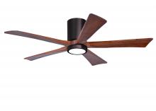  IR5HLK-BB-WA-52 - IR5HLK five-blade flush mount paddle fan in Brushed Bronze finish with 52” solid walnut tone bla