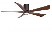  IR5HLK-BB-WA-60 - IR5HLK five-blade flush mount paddle fan in Brushed Bronze finish with 60” solid walnut tone bla