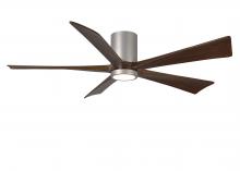  IR5HLK-BN-WA-60 - IR5HLK five-blade flush mount paddle fan in Brushed Nickel finish with 60” solid walnut tone bla