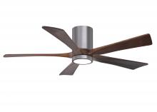  IR5HLK-BP-WA-52 - IR5HLK five-blade flush mount paddle fan in Brushed Pewter finish with 52” Solid Walnut blades a