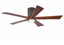  IR5HLK-TB-WA-52 - IR5HLK five-blade flush mount paddle fan in Textured Bronze finish with 52” solid walnut tone bl