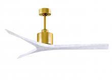  MW-BRBR-MWH-60 - Mollywood 6-speed contemporary ceiling fan in Brushed Brass finish with 60” solid matte white wo