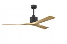  NK-BK-LM-60 - Nan 6-speed ceiling fan in Matte Black finish with 60” solid light maple tone wood blades