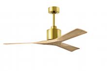  NK-BRBR-LM-52 - Nan 6-speed ceiling fan in Brushed Brass finish with 52” solid light maple tone wood blades