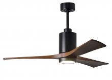  PA3-BK-WA-52 - Patricia-3 three-blade ceiling fan in Matte Black finish with 52” solid walnut tone blades and d