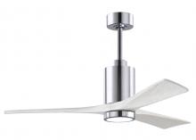  PA3-CR-MWH-52 - Patricia-3 three-blade ceiling fan in Polished Chrome finish with 52” solid matte white wood bla