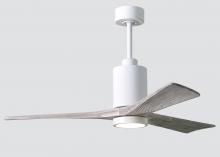  PA3-WH-BW-52 - Patricia-3 three-blade ceiling fan in Gloss White finish with 52” solid barn wood tone blades an