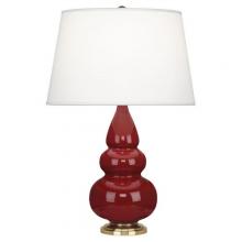  245X - Oxblood Small Triple Gourd Accent Lamp