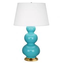  322X - Egg Blue Triple Gourd Table Lamp