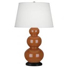 345X - Cinnamon Triple Gourd Table Lamp