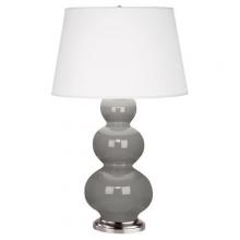  359X - Smokey Taupe Triple Gourd Table Lamp