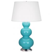  362X - Egg Blue Triple Gourd Table Lamp