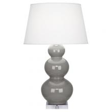  A359X - Smokey Taupe Triple Gourd Table Lamp