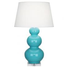  A362X - Egg Blue Triple Gourd Table Lamp