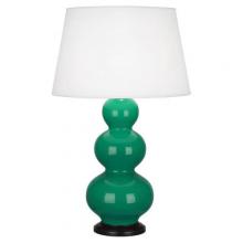  EG41X - Emerald Triple Gourd Table Lamp