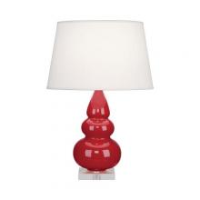  RR33X - Ruby Red Small Triple Gourd Accent Lamp