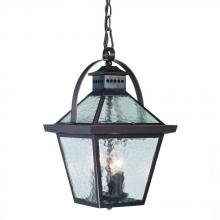  7676ABZ - Bay Street Collection Hanging Lantern 3-Light Outdoor Architectural Bronze Light Fixture