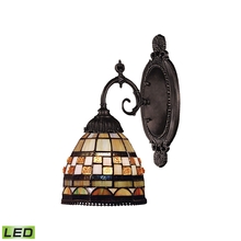  071-TB-10-LED - Mix-N-Match 1-Light Wall Lamp in Tiffany Bronze with Tiffany Style Glass - Includes LED Bulb