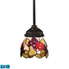  078-TB-19-LED - Mix-N-Match 1-Light Mini Pendant in Tiffany Bronze with Tiffany Style Glass - Includes LED Bulb