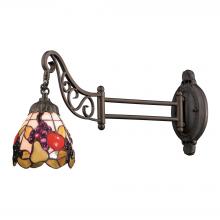  079-TB-19 - Mix-N-Match 1-Light Swingarm Wall Lamp in Tiffany Bronze and Tiffany Style Glass