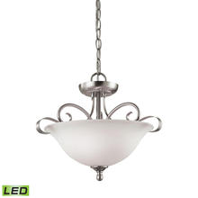  1002CS/20-LED - Brighton 2-Light Semi Flush Mount in Brushed Nickel with White Glass - LED