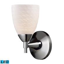  10150/1PC-WS-LED - Celina 1-Light Wall Lamp in Polished Chrome with White Swirl Glass - Includes LED Bulb