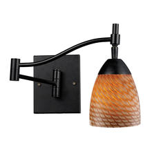  10151/1DR-C - Celina 1-Light Swingarm Wall Lamp in Dark Rust with Coco Glass