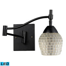  10151/1DR-SLV-LED - Celina 1-Light Swingarm Wall Lamp in Dark Rust with Silver Glass - Includes LED Bulb